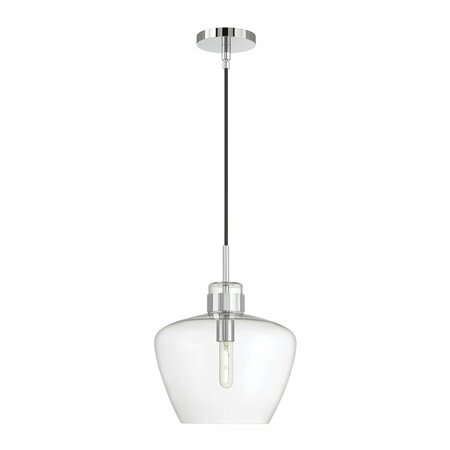 NORWELL Aurora 1-Light Glass Pendant - Chrome 3741-CH-CL